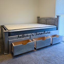 New Queen Bed With Drawers And Mattress