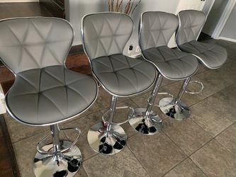 Brand New Set Of 4 gray Bar Stools premier / gray Pub Stools / Adjustable Height / Swivel / Price Is Firm  new in box r/