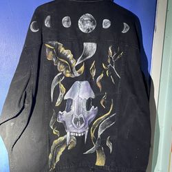Painted Black Denim Jacket