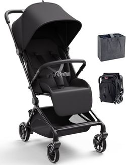 ONLY $125: Momcozy TuckGo Travel Stroller, Spacious Seat, One-Hand Fold, 33 L Storage 14.33 lb