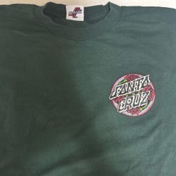 Santa Cruz Skateboarding Surf PUnk Floral Tee Double Side Size M Small Adult