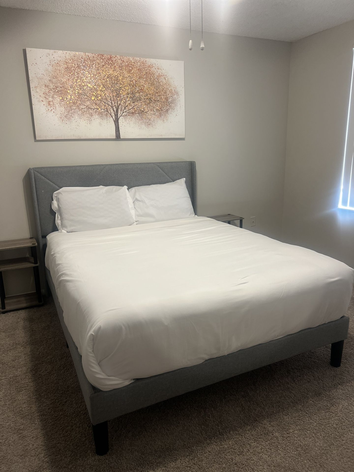 Queen Bed With Bed Frame & Headboard