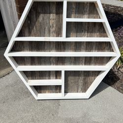 Wooden Hexagon Shelf