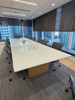 Nucraft Conference Table + 14 Stylex SAVA Chairs – Complete Boardroom Set