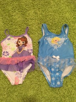 Swimsuits- 2T Both for $8. A girl needs options right?! These are brand new!!