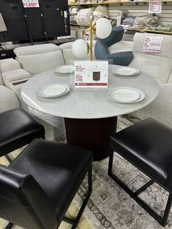 Troy 48" Carrara Quartz Dining Table