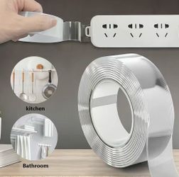 Nano Adhesive Double Sided Tape - 10.5FT Roll Heavy-Duty Extra Strong Durable Transparent Reusable Heat-Resistant Invisible Glue Tape for Bathroom Hom