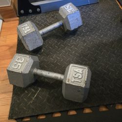 35lb Metal Hex Dumbbells 