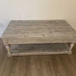 Rustic Farmhouse Coffee Table + 2 End Tables (3-Piece Set)