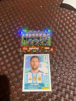 Panini Messi sticker and Argentina 86 world champs sticker