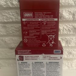 Power Wheels 6-Volt Rechargeable Battery Model 74522 G 5893 6V, 5.5Ah capacity.