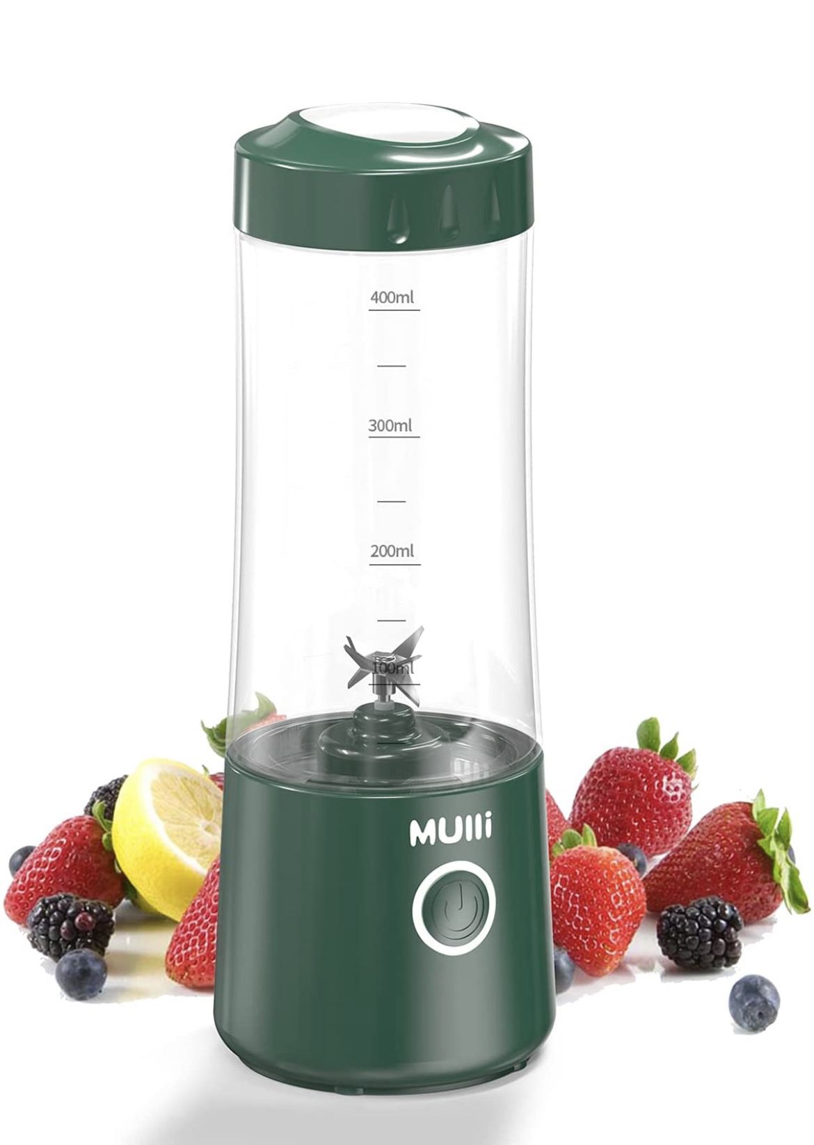 Mulli Portable Blender,16oz USB-C Rechargeable Personal Mixer for Smoothie and Shakes, with Six Blades,2x2000mAh Li-ion Battery for Baby Food,Travel