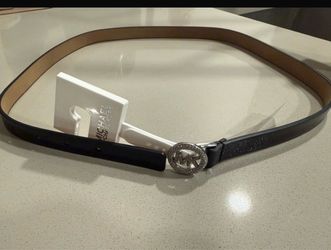 Michael Kors Black Belt with MK Logo Buckle