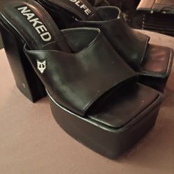 Naked Wolfe Black Sandals