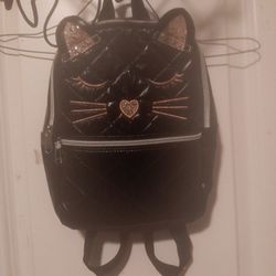 Black Quilted  Mini Backpack