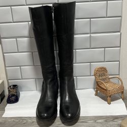 Etienne AIGNER COSTA SIGNATURE CREST BLACK TALL RIDING BOOTS 9.5 