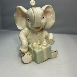 Lenox “Birthday Wishes” Elephant Figurine – Fine China with 24k Gold Accents – Collectible