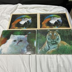 Puzzles With Wooden Back Ground