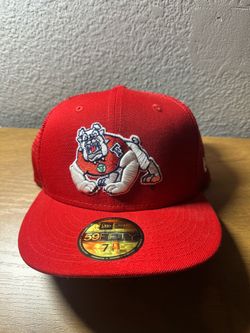 FRESNO STATE BULLDOGS TRUCKER CUSTOM 59FIFTY FITTED HAT - RED Size: 7 1/4