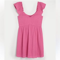 Hollister Flutter Sleeve Smocked Skort Dress