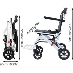 Adjustable Portable Folding Wheelchair 