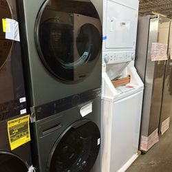 🔥 NEW LG 4.5 CuFt HE Smart Front Load Washer & 7.4 CuFt Electric Dryer WashTower STEAM GREEN