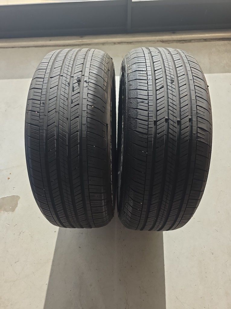 Goodyear In Good Condition One Tire Has A Patch In It It Holds Air Two Tires 245 60 18 65% Tread