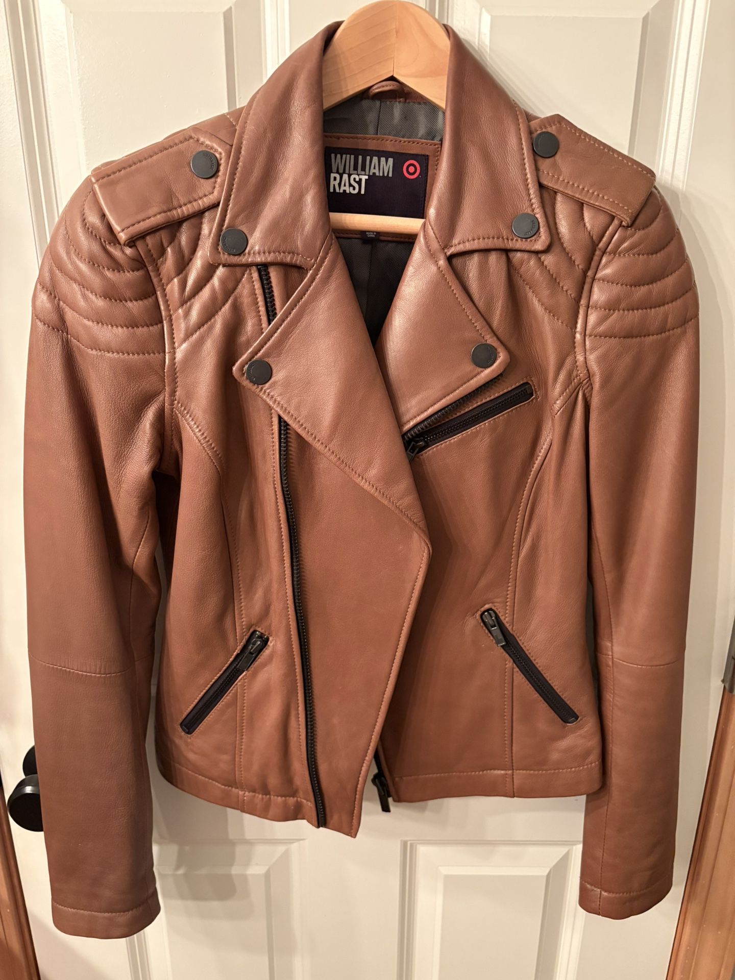 William Rast Leather Moto Jacket - Size M