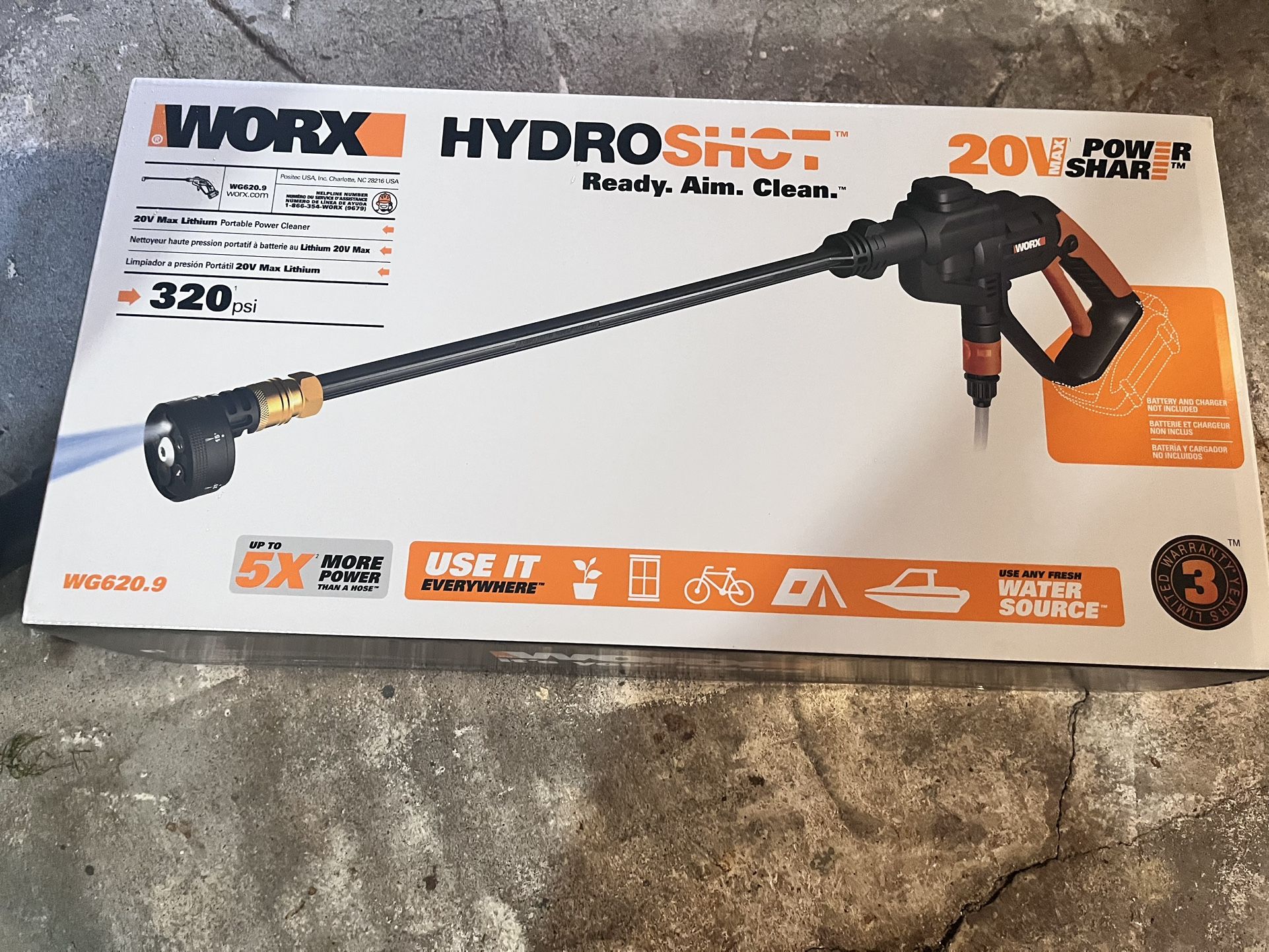 Unopened Worx Hydroshot Power Cleaner