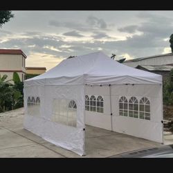 White canopy 10×20 with walls heavy duty pop up