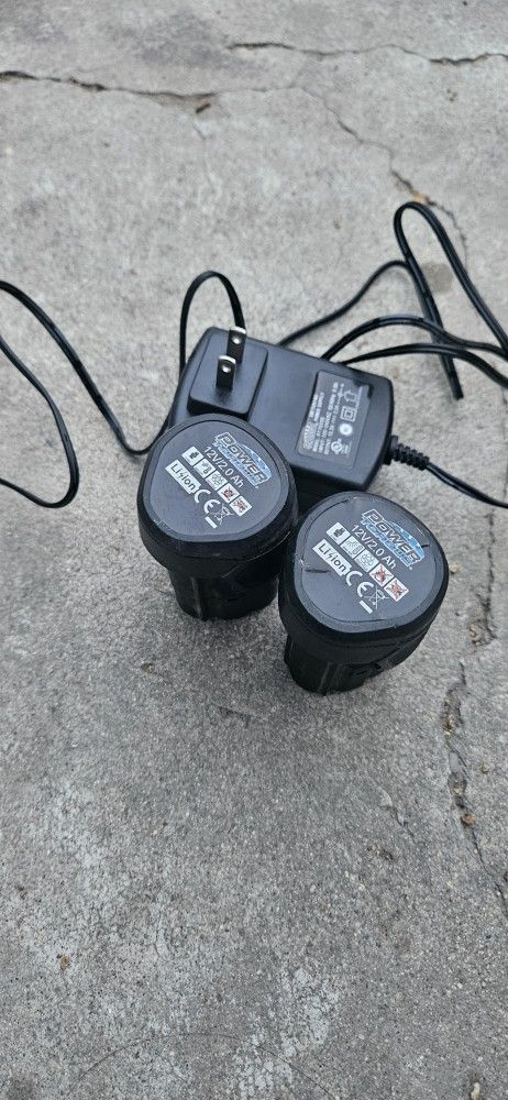 Power Torque 12v/ 2.0 Ah Lizion 2 Batteries And Charger