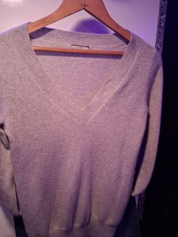 J.Crew Gray V-Neck Knit Sweater