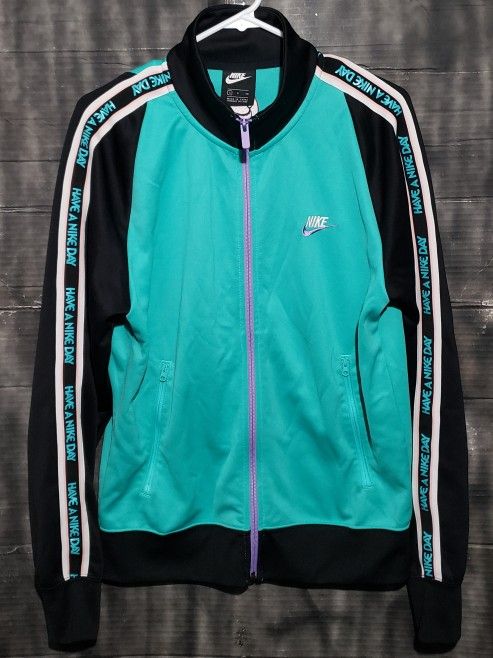 Nike Mens HAVE A NIKE DAY Track Jacket Emerald Hyper Jade Full Zip Size Small