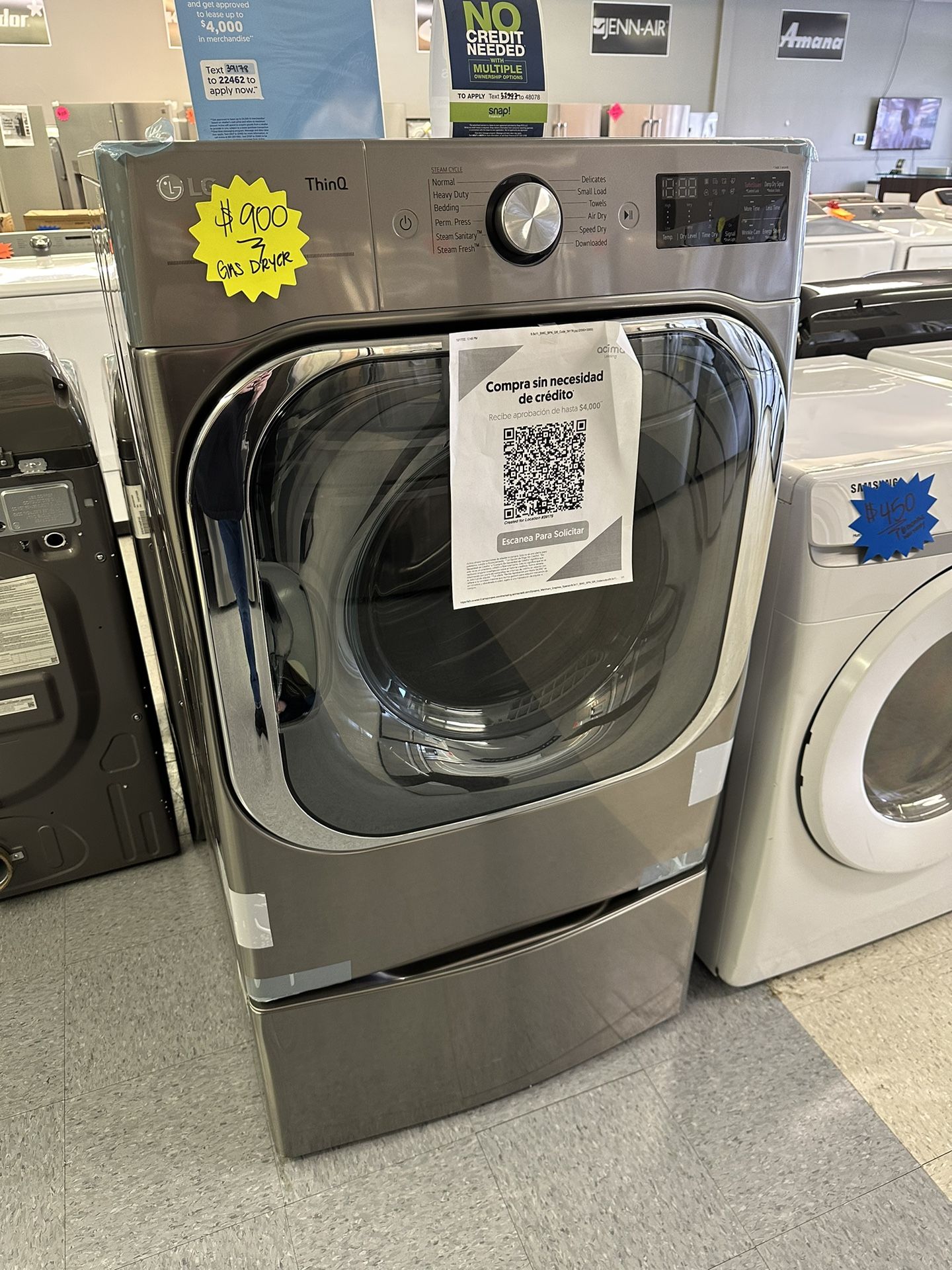 LG Gas Dryer With Pedestal