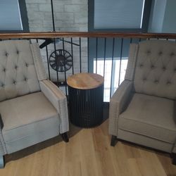 Push Back Gray Chair Recliner Great For Living Spaces