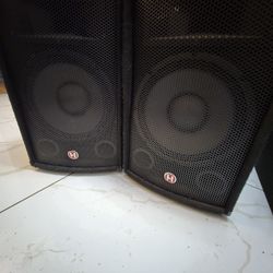 2 Harbinger M120 12 Inch Passive Pa Speakers