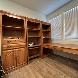Bookshelves And Attached Desk
