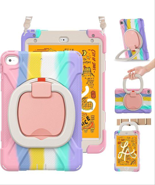 New BRAECN Ipad Mini Case 5th 2019, Ipad 4th 2015 For Kids Colorful Pink