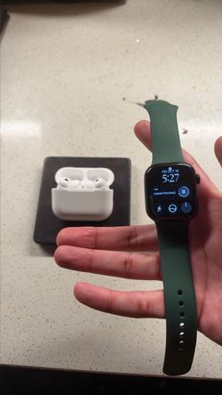 Titanium Apple Watch series 11 42mm and airpods pro 3