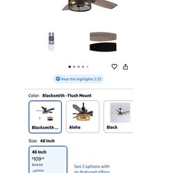 BRAND NEW Flush Mount Ceiling Fans with Lights and Remote Control, Low Profile Farmhouse Ceiling Fan with LED Lighting for Bedroom Living Room and Pat
