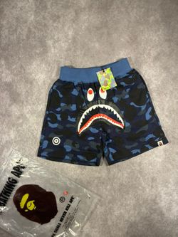 Bape shorts blue with cool design in back