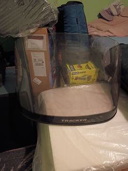 Factory Tracker boat windshield.