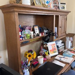 Oak Desk keyboard Tray Sliding printer Shelf File Drawer Hutch Shelf 