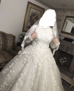 STUNNING long sleeve ONE OF A KIND wedding dress