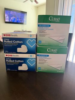 Rolled Cotton & Curad Non-Adherent Pads