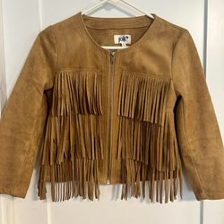 Jolt Women’s Faux Suede Fringe Jacket Small