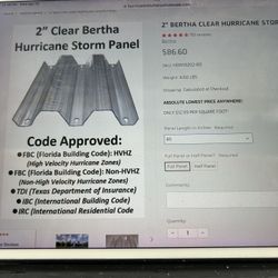 8 Miami Dade Code Approved Clear Hurricane Panels