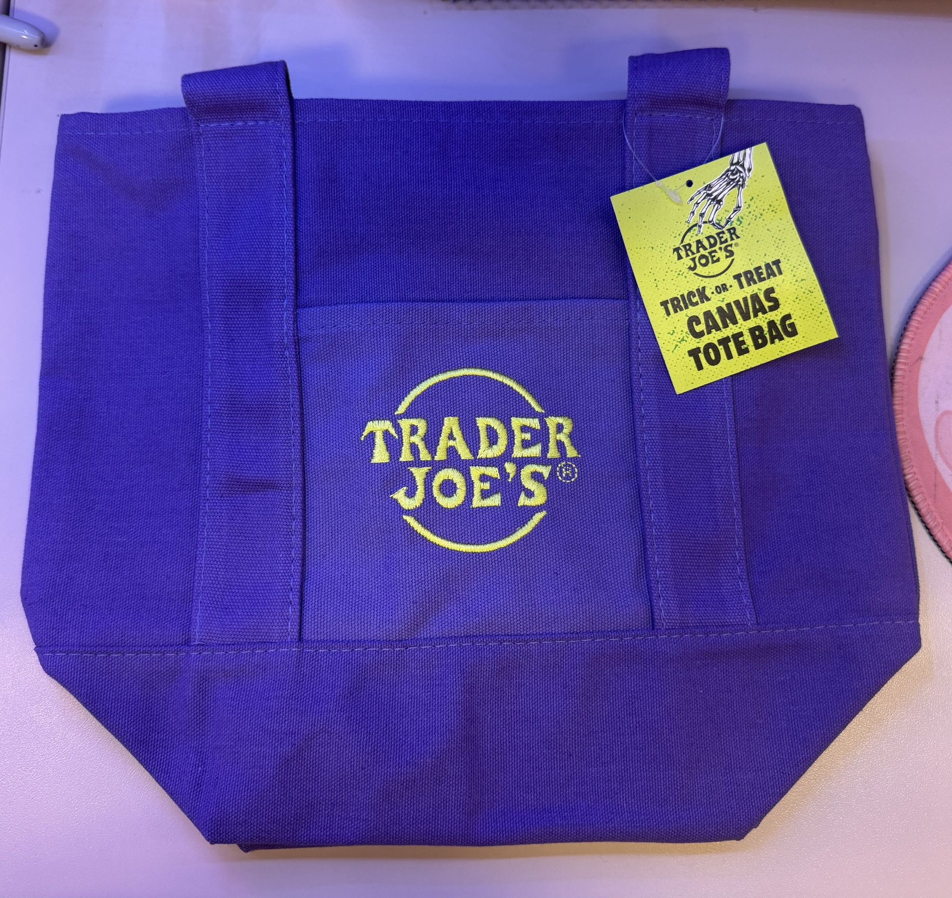 trader joe’s halloween mini tote | purple