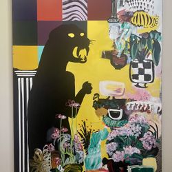 Original Artwork - Panther Among Columns
