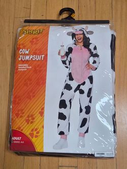 Spirit Cow Hooded Plush Jumpsuit Costume Adult Small